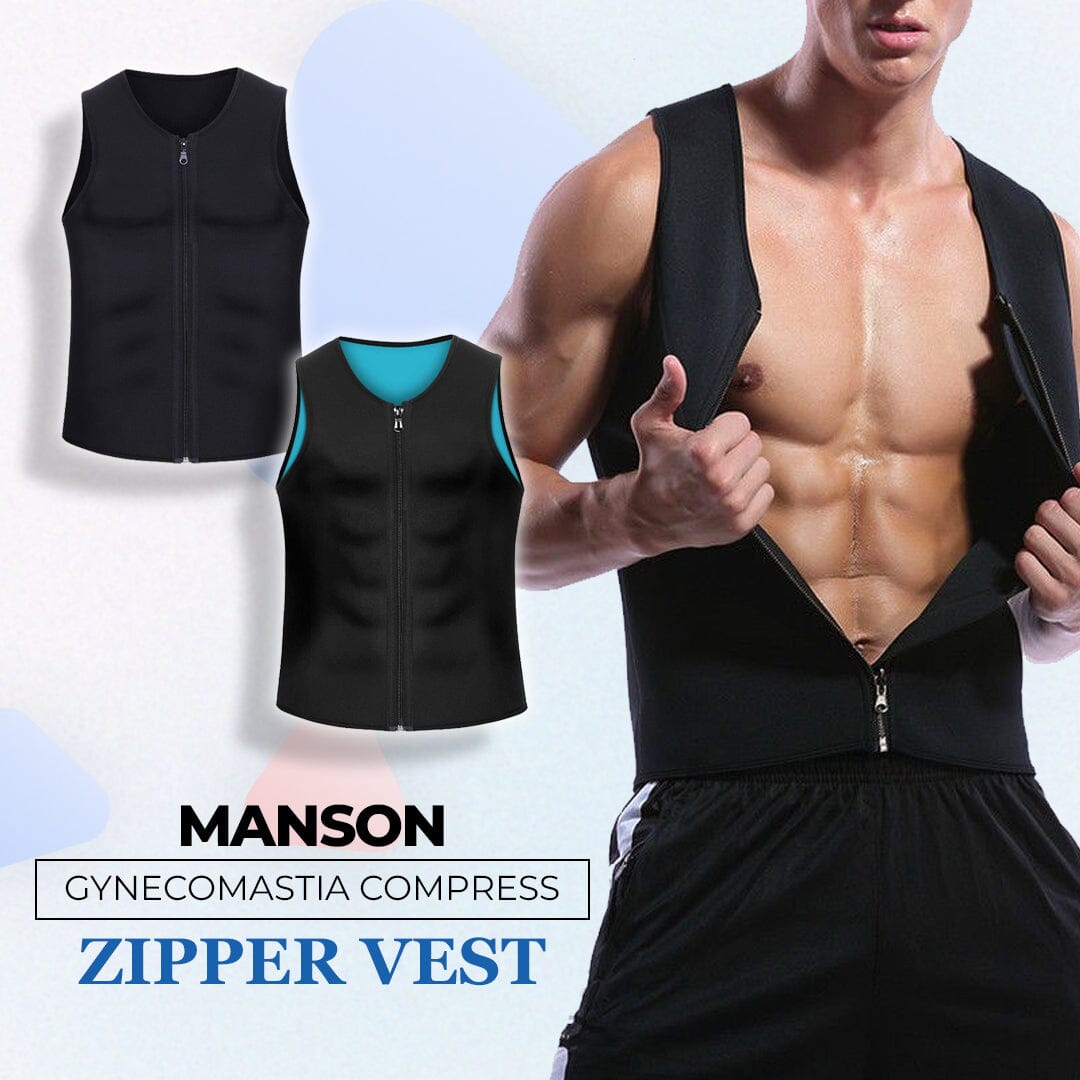 🔥60% OFF🔥 MANSON Gynecomastia Compress Zipper Vest