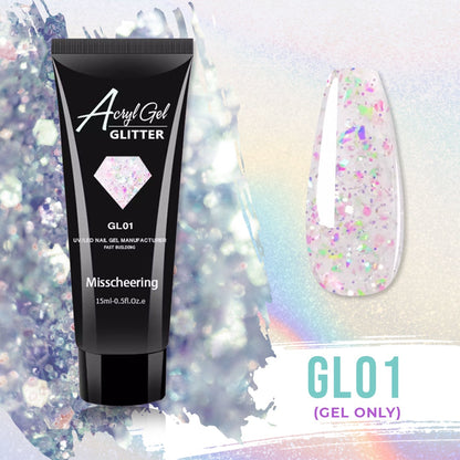 Glitter AcrylicGel Nail Extension Kit Set