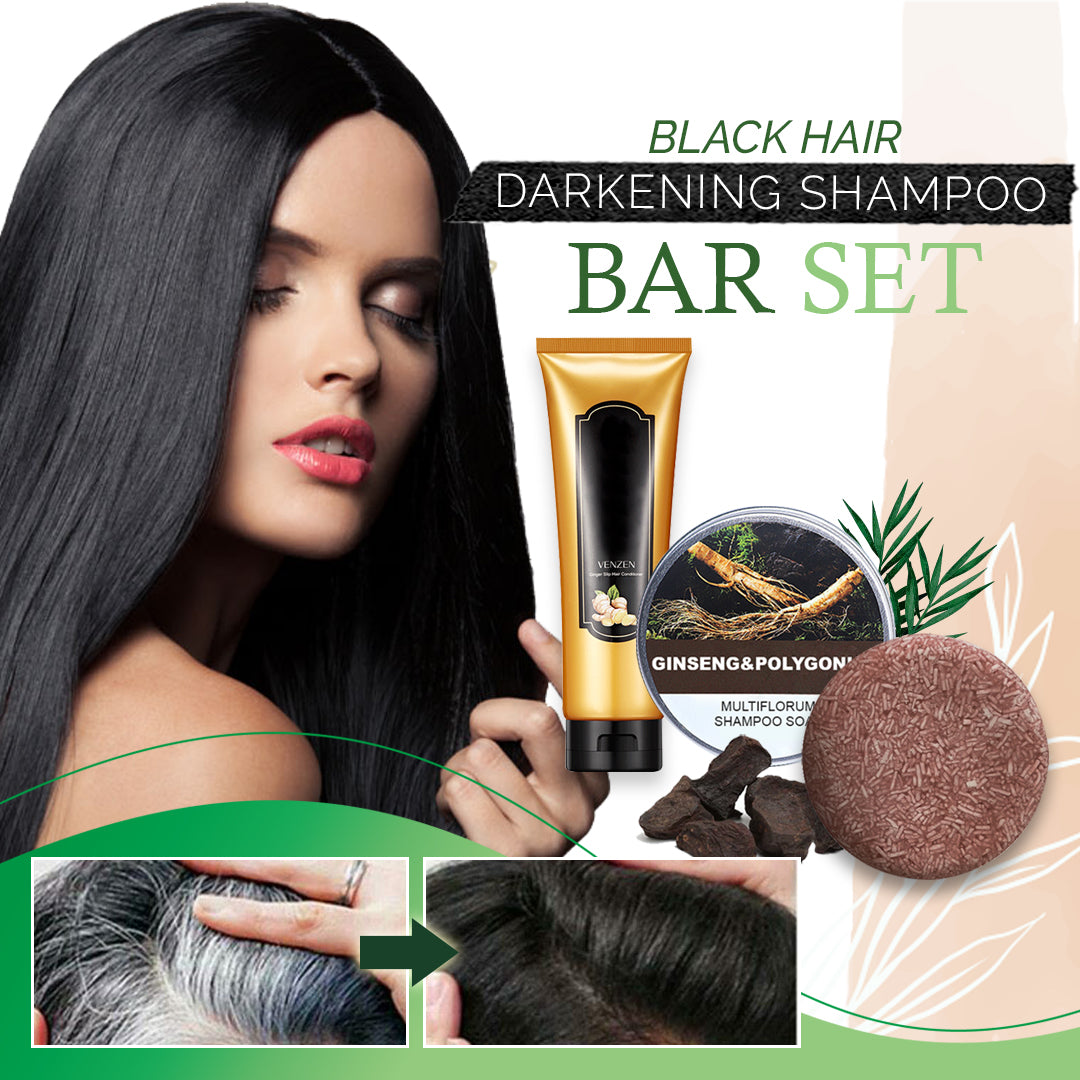 Black Hair Darkening Shampoo Bar Set